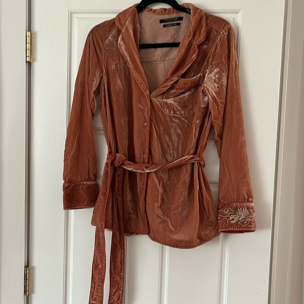 SCOTCH & SODA MAISON SCOTCH breakfast in bed velvet wrap top size small